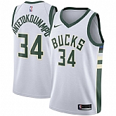 Bucks 34 Giannis Antetokounmpo White Nike Swingman Jersey,baseball caps,new era cap wholesale,wholesale hats